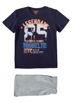 pijama de manga corta de punto liso de LOSAN para niño modelo 013-P002AL