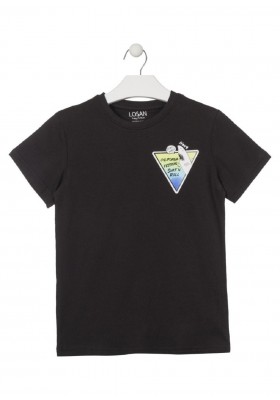 camiseta de manga corta con prints de LOSAN para niño modelo 013-1022AL