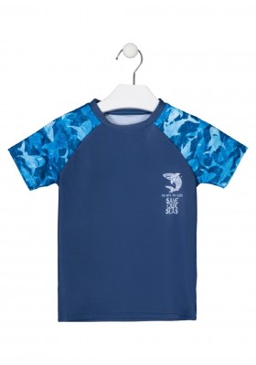 camiseta manga corta con proteccion uv de LOSAN para niño modelo 015-1033AL