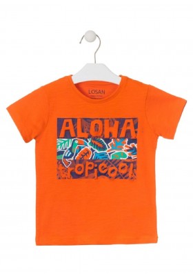 camiseta de manga corta con print de LOSAN para niño modelo 015-1025AL