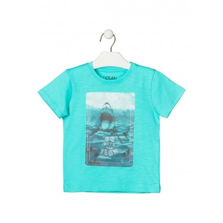 camiseta de manga corta con print de LOSAN para niño modelo 015-1018AL