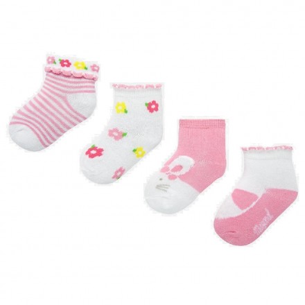 Set 4 calcetines de Mayoral para bebe niña modelo 9245