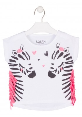camiseta manga larga con estampado de LOSAN para niña modelo 016-1018AL