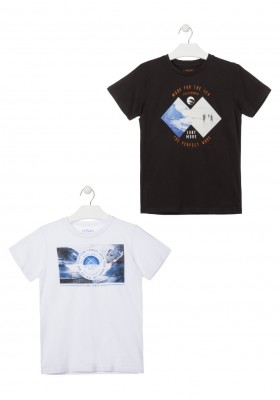 camiseta de manga corta con print de LOSAN para niño modelo 013-1201AL