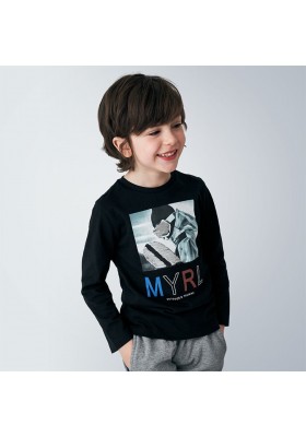 Camiseta manga larga lentejuelas niño de Mayoral modelo 4052