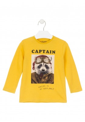 camiseta de manga larga con printde Losan para niño modelo 025-1023AL