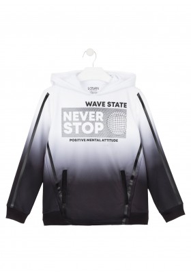 sudadera de interlock con capuchade Losan para niño modelo 023-6001AL
