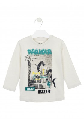 camiseta de manga larga con printde Losan para niño modelo 025-1008AL
