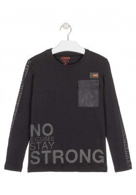 camiseta de manga larga de rayasde Losan para niño modelo 023-1018AL