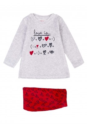 pijama de tundosado con printde Losan para niña modelo 026-P002AL