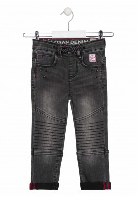 pantalon denim con pieza en rodillade Losan para niño modelo 025-9000AL