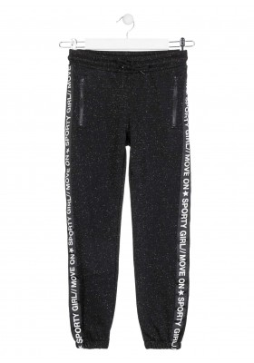 pantalon felpa perchada con lurexde Losan para niña modelo 024-6010AL