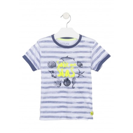 camiseta manga corta estampada Losan para niño modelo 115-1020AL