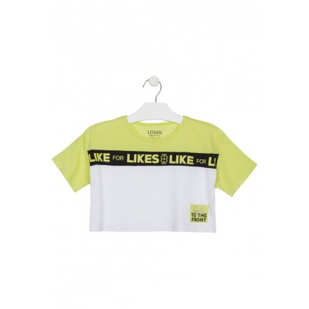 camiseta de manga corta con estampado Losan para niña modelo 114-1017AL