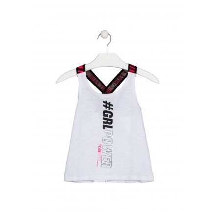 camiseta con tirantes elasticos Losan para niña modelo 114-1013AL