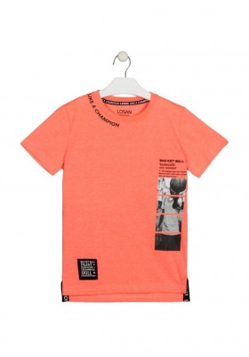 camiseta manga corta con print Losan para niño modelo 113-1013AL