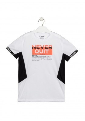 camiseta de manga corta con print Losan para niño modelo 113-1012AL