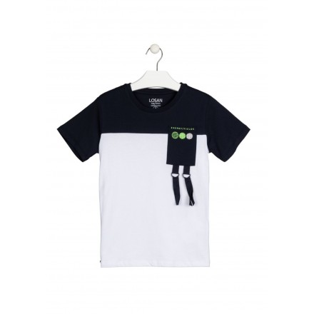 camiseta de manga corta con print Losan para niño modelo 113-1002AL