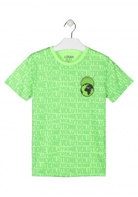 camiseta de manga corta estampada Losan para niño modelo 113-1001AL