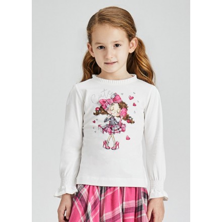 Camiseta manga larga muñeca de Mayoral para niña modelo 4006