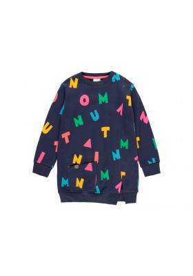 Vestido felpa "letras" de niña Boboli modelo 403085
