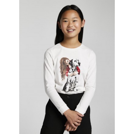 Camiseta manga larga dalmata de Mayoral para niña modelo 7089