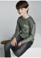 Camiseta manga larga bolsillo plana de Mayoral para niño modelo 7008