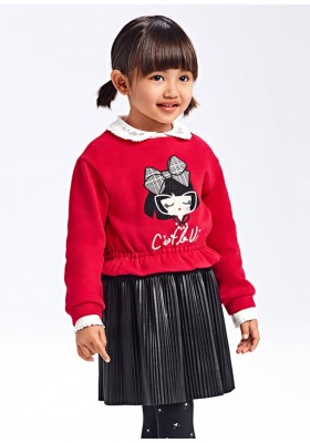 Vestido combinado polipiel de Mayoral para niña modelo 4921