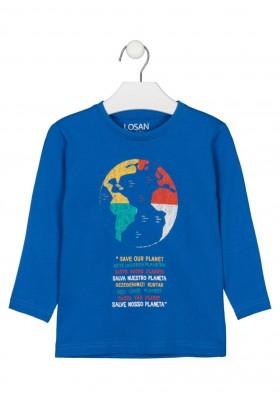 camiseta de manga larga con print Losan para niño modelo 125-1205AL