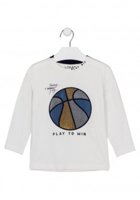 camiseta de manga larga con print Losan para niño modelo 125-1005AL