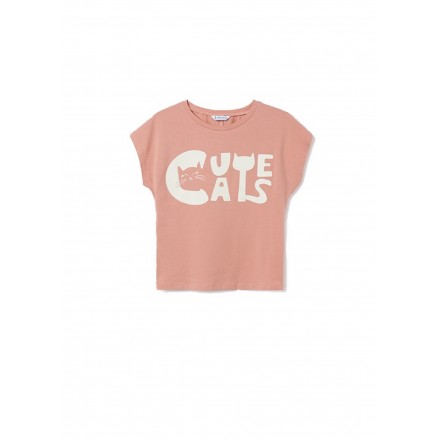 Camiseta manga corta cute cats para niña de Mayoral modelo6032