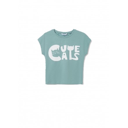 Camiseta manga corta cute cats para niña de Mayoral modelo6032