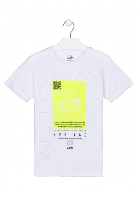 camiseta de manga corta con print Losan para niño modelo 21F-1016AL
