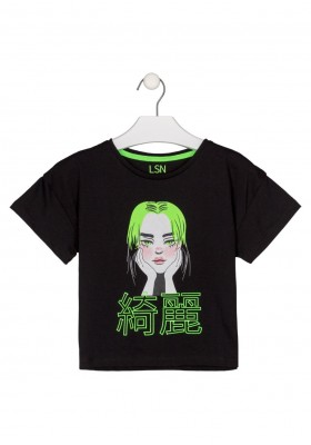 camiseta manga corta con estampado Losan para niña modelo 21G-1209AL