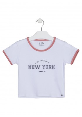 camiseta de manga corta con print Losan para niña modelo 21G-1020AL