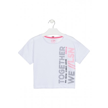 camiseta manga corta con print Losan para niña modelo 21G-1009AL