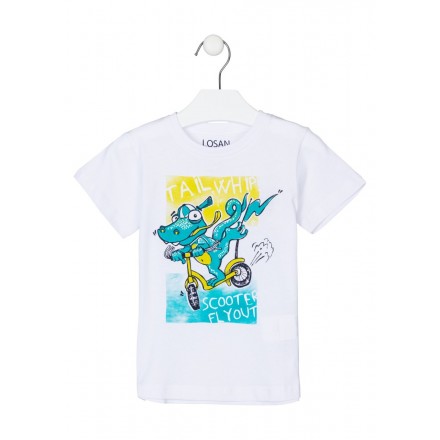 camiseta manga corta con estampado Losan para niño modelo 215-1301AL