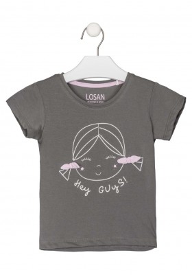 camiseta manga corta algodon Losan para niña modelo 216-1022AL