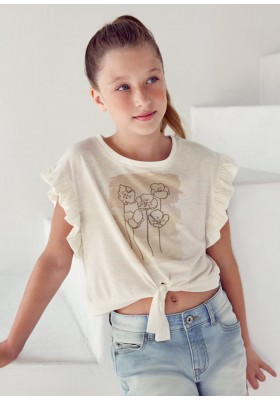 Camiseta manga corta flores para niña de Mayoral modelo6027