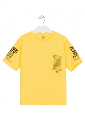 camiseta de manga corta con bolsillo Losan para niño modelo 21F-1018AL