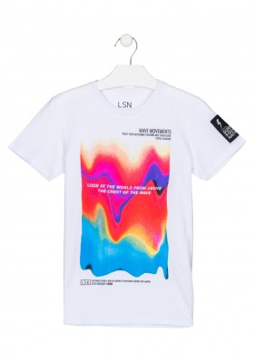 camiseta manga corta con print Losan para niño modelo 21F-1000AL