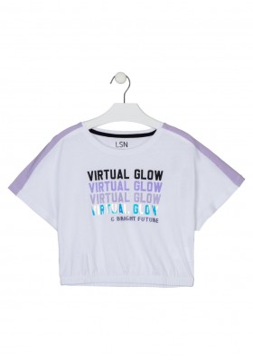 camiseta de manga corta con print Losan para niña modelo 21G-1018AL