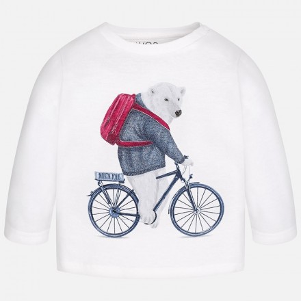 Camiseta manga larga MAYORAL bebe niño "oso con bicicleta"