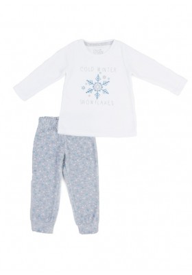 Pijama de terciopelo LOSAN niña con estampado invernal
