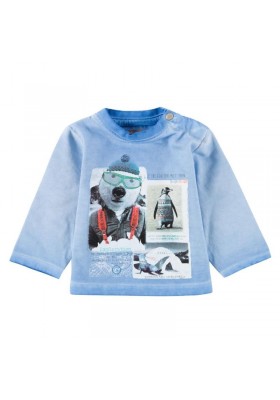 Camiseta manga larga BOBOLI bebe niño "antartic" azul