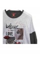 Camiseta manga larga LOSAN niña "believe y love" gris