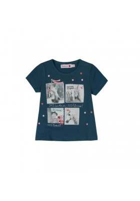 Camiseta manga corta punto liso BOBOLI de bebé niña "unicornio"