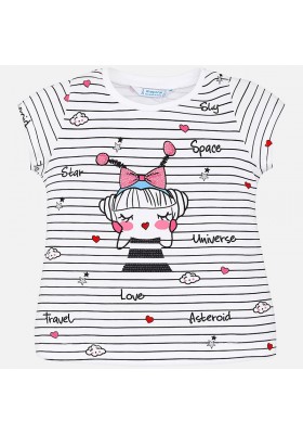 Camiseta manga corta MAYORAL niña rayas robot