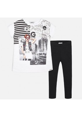 Conjunto leggings MAYORAL color blanco y negro