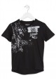 Camiseta LOSAN niño de punto liso en color negro con estampado